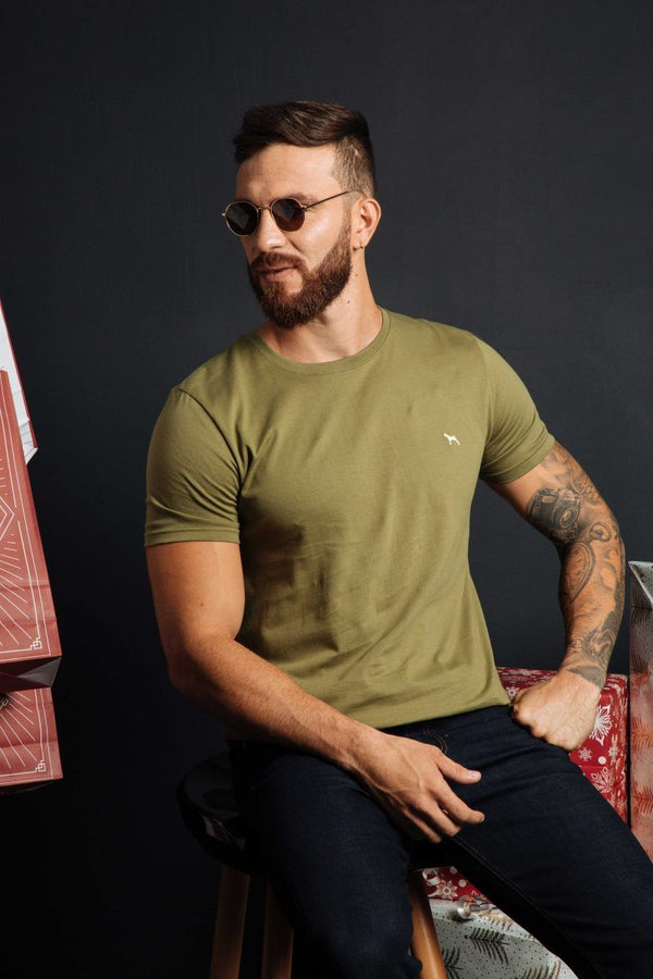 Camiseta Basica Verde Oliva (Slim Fit)
