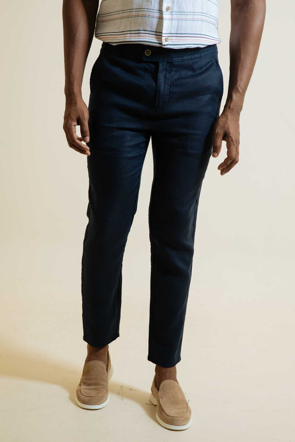 Pantalón Lino Azul Turquí (Modern Fit)