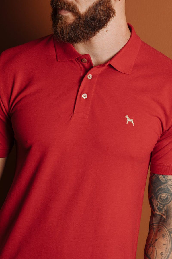 Polo Basica Fondo Entero Rojo (Slim Fit)