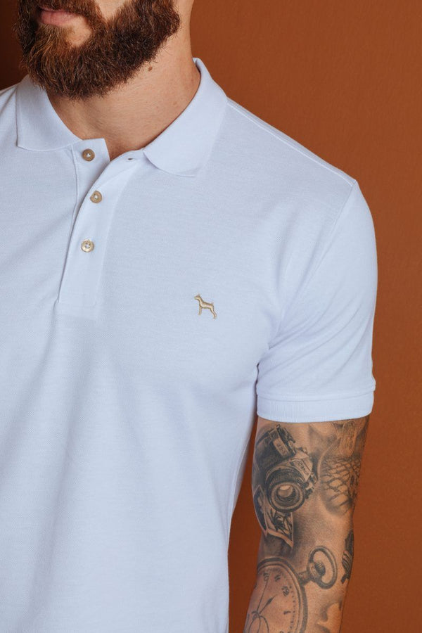 Polo Basica Fondo Entero Blanco (Slim Fit)