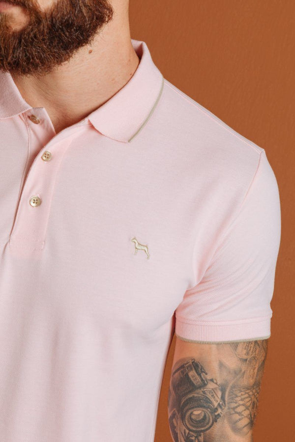 Polo Basica Fondo Entero Rosado (Slim Fit)