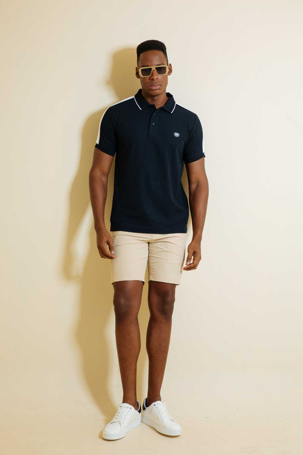 Polo Fashion Navy - Linea Hombro Blanco