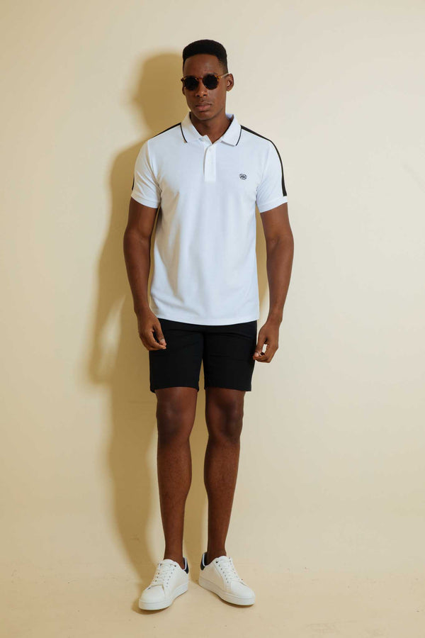 Polo Fashion Blanco - Linea Hombro Negra