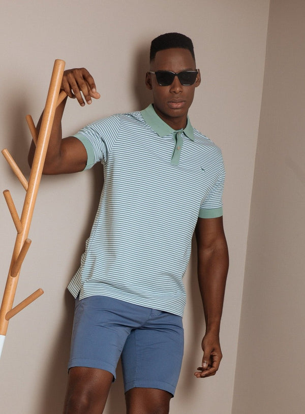 Polo Fashion Rayas Verde Claro