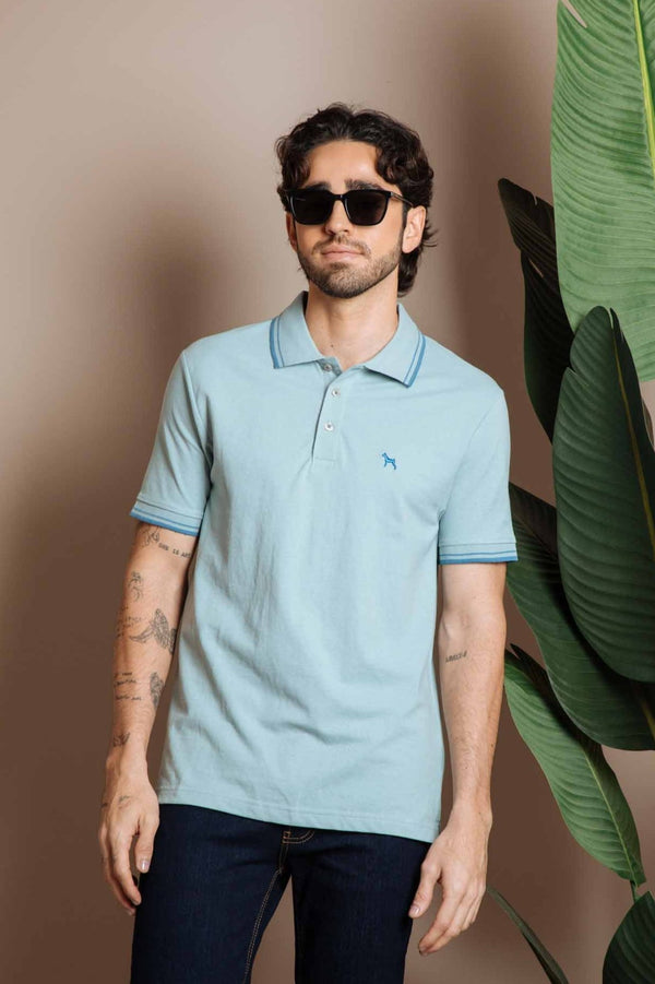 Polo Basica Azul Claro (Custom Fit)