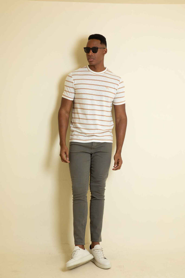 Camiseta Fashion Rayas Khaki