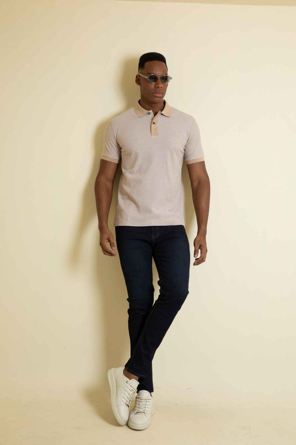 Polo Fashion Khaki - Textura Tejida