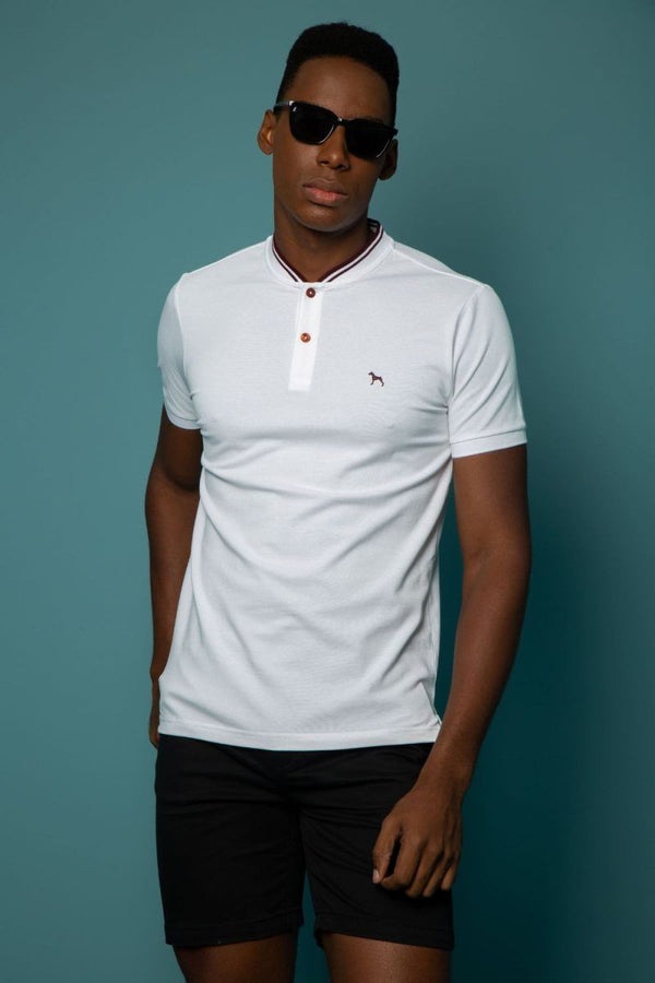 Polo Fashion Cuello Neru Blanco (Slim Fit)