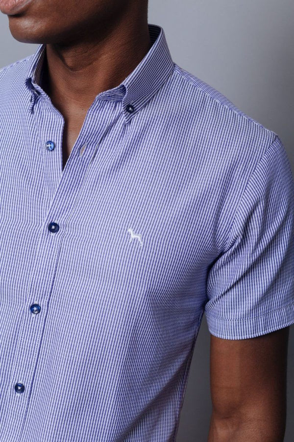 Camisa Manga Corta Rayas (Slim Fit) - Victor