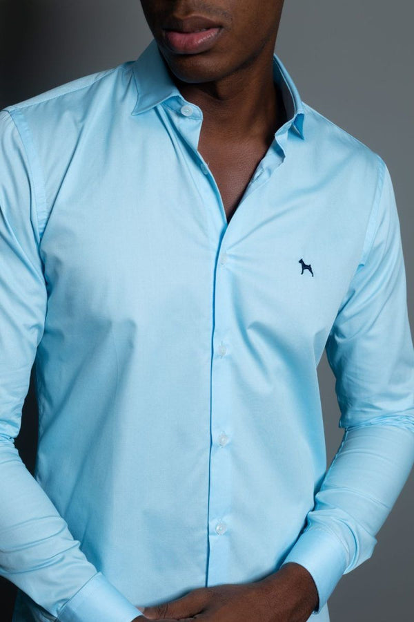 Camisa Manga Larga Azul Claro (Slim Fit) - Victor