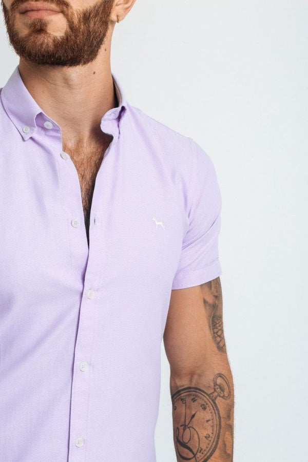 Camisa Manga Corta Lila (Slim Fit) - Victor