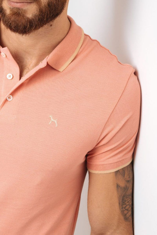 Polo Basica Fondo Entero Coral (Custom Fit) - Victor