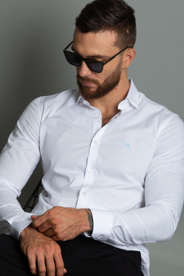 Camisa Manga Larga Blanco (Slim Fit) - Victor
