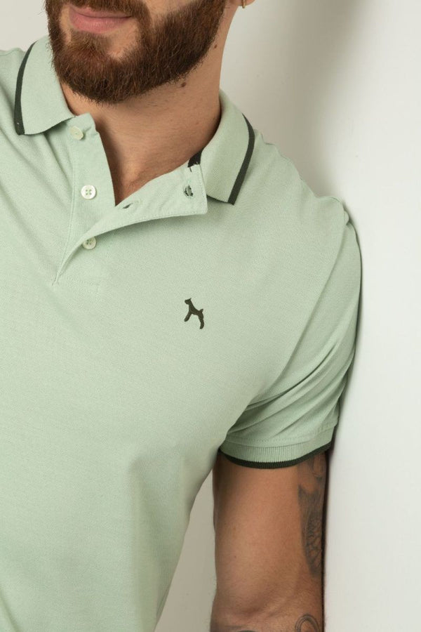 Polo Básica Fondo Entero Verde Claro (Custom Fit) - Victor