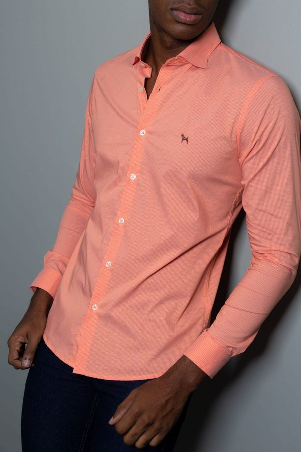 Camisa Manga Larga Naranja (Slim Fit) - Victor