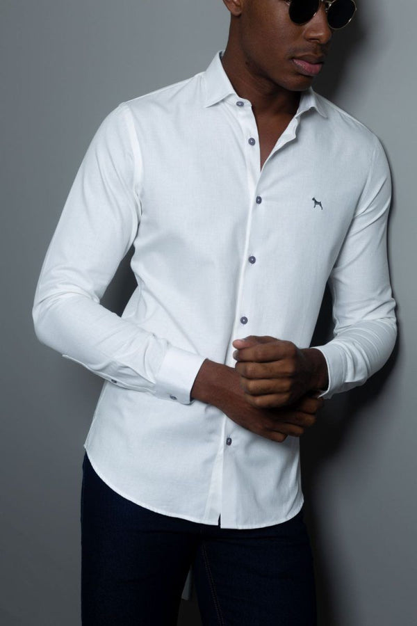 Camisa Manga Larga Blanca (Slim Fit) - Victor