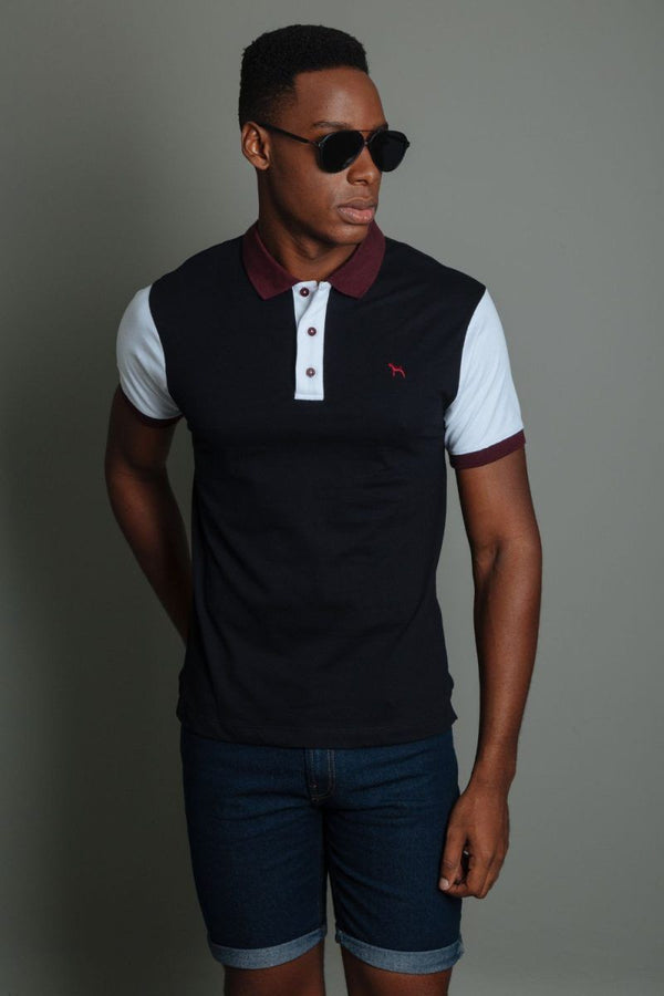 Polo Fashion Negro/Vinotinto (Custom Fit)