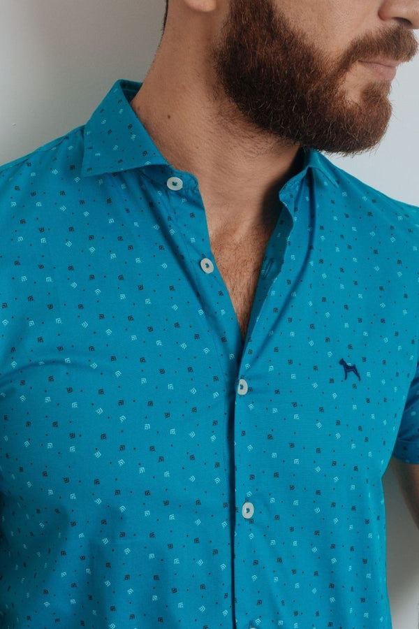 Camisa Manga Corta Estampada (Slim Fit) - Victor