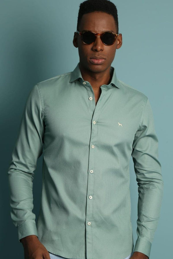 Camisa Manga Larga Verde (Slim Fit)