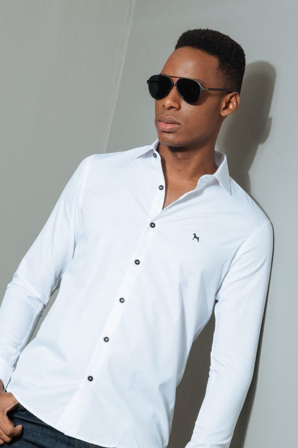 Camisa Manga Larga Blanco (Slim Fit)