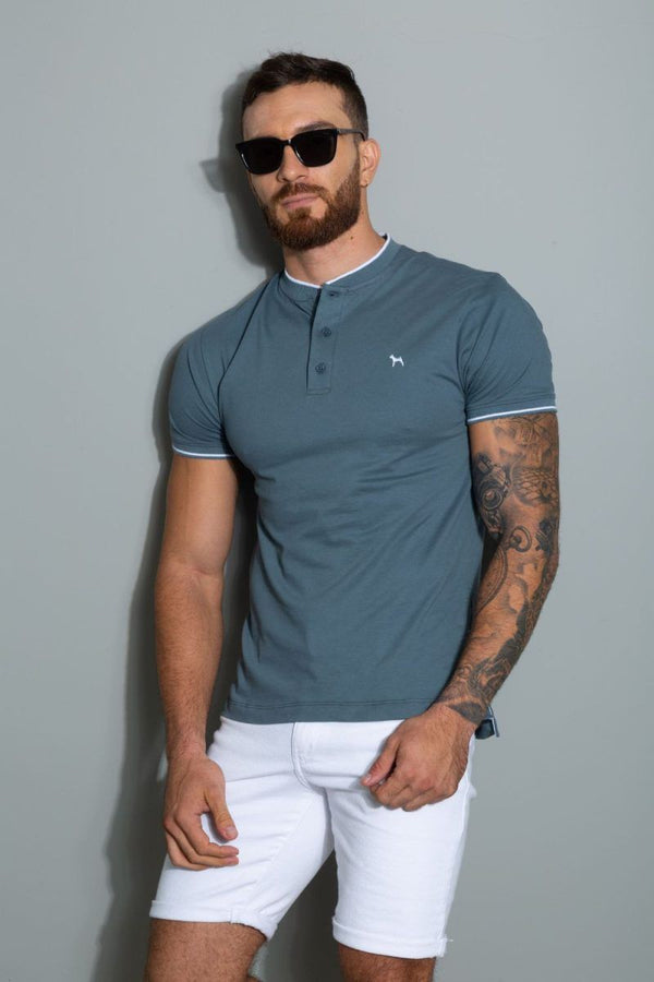 Polo Fashion Cuello Neru Gris (Custom Fit) - Victor