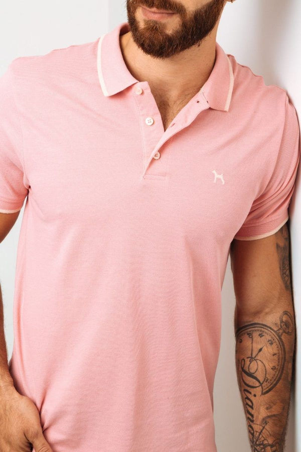 Polo Básica Fondo Entero Rosado Medio (Custom Fit) - Victor