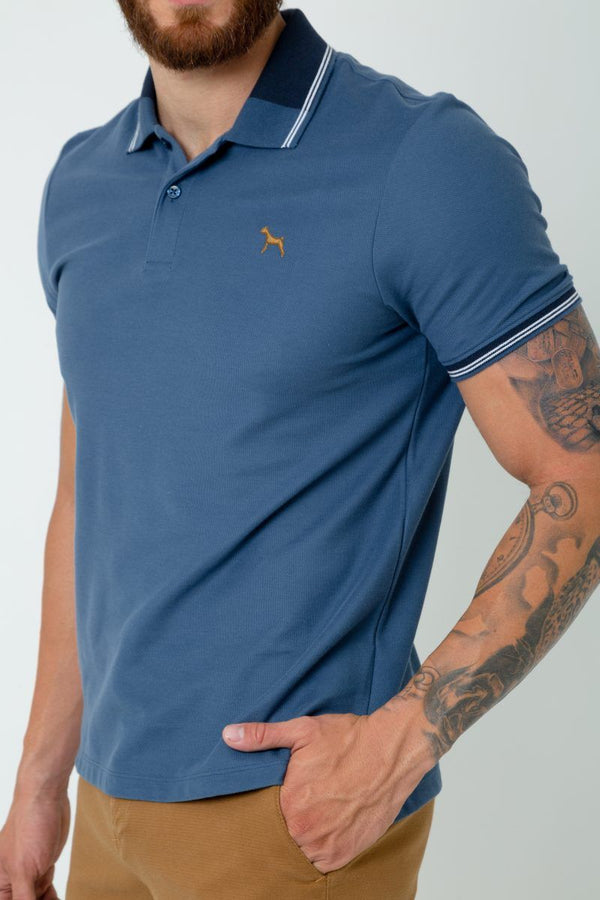 Polo Fashion Azul Pima Peruano (Slim Fit) - Victor