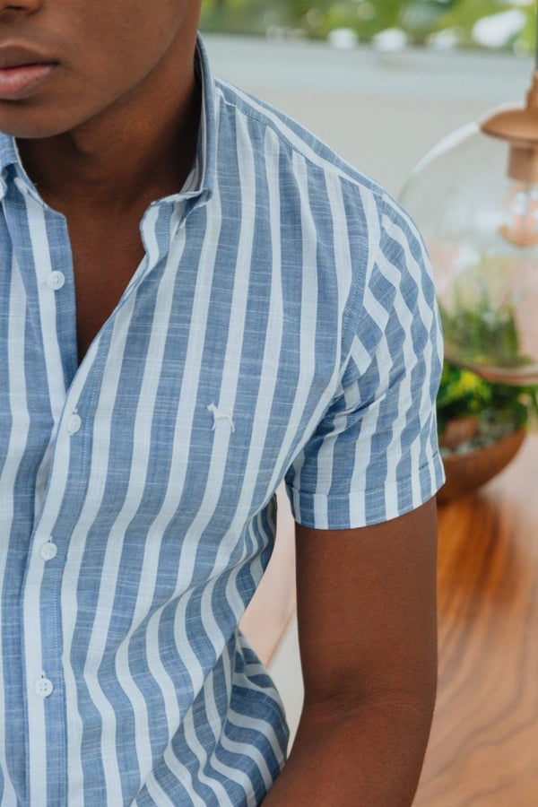 Camisa Manga Corta Rayas (Slim Fit) - Victor