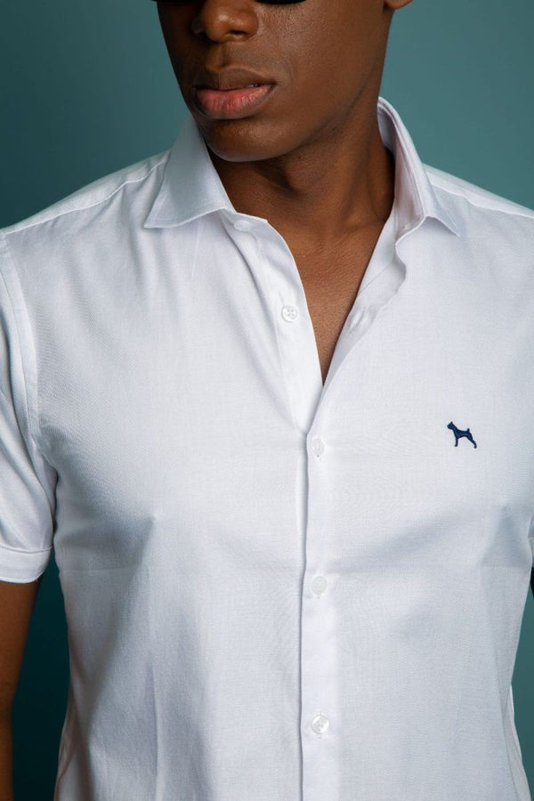 Camisa Manga Corta Blanca (Slim Fit)
