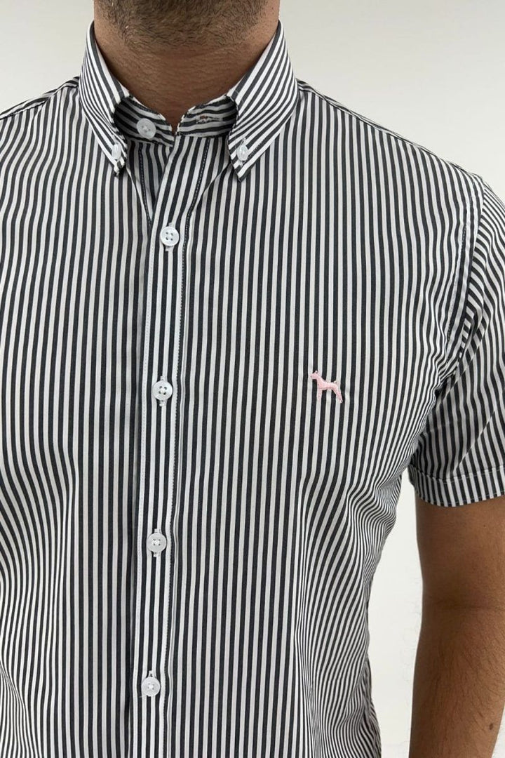Camisa Manga Corta Rayas (Slim Fit) - Victor