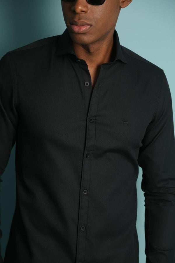 Camisa Manga Larga Negro (Slim Fit)