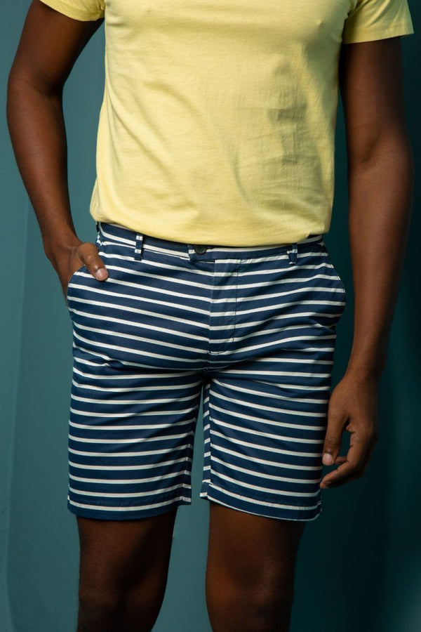 Bermuda Fashion Rayas Blanca (Slim Fit)