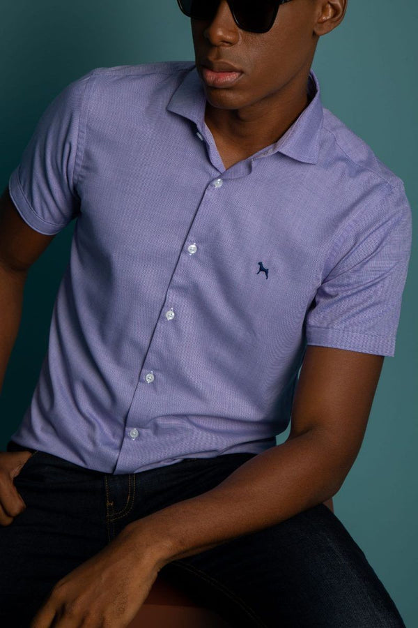 Camisa Manga Corta Lila (Slim Fit)