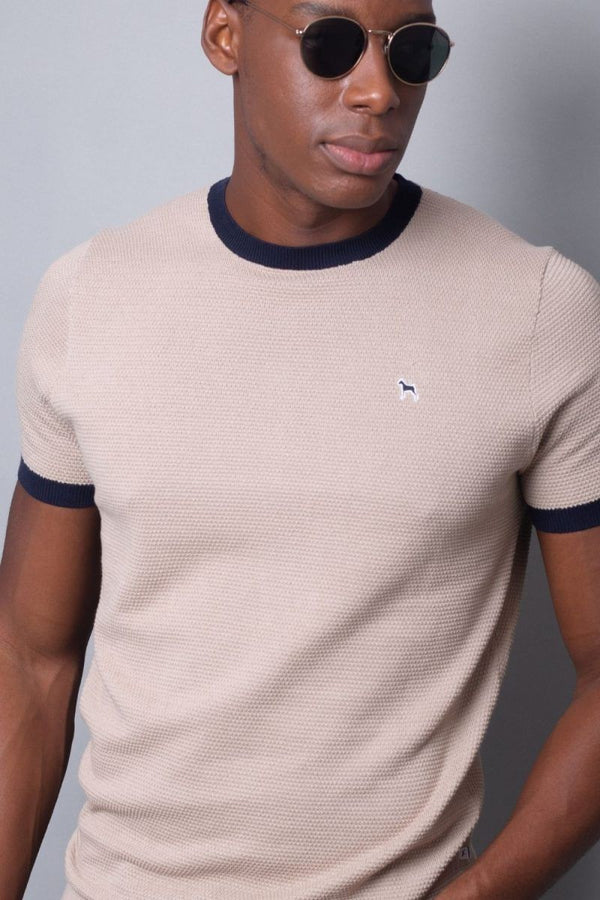 Camiseta Tejida Khaki (Slim Fit) - Victor