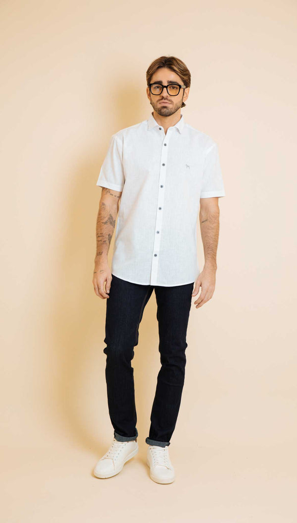 Camisa Fondo Entero Blanco (Modern Fit)