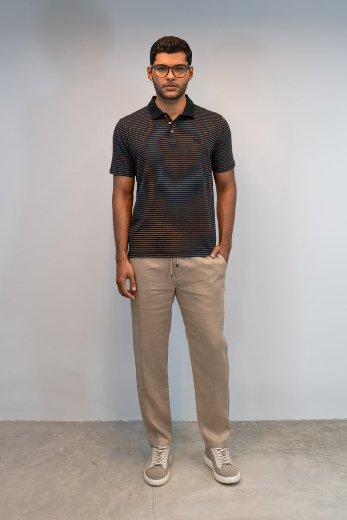Polo Fashion Navy/Rayas Texturizadas - Victor