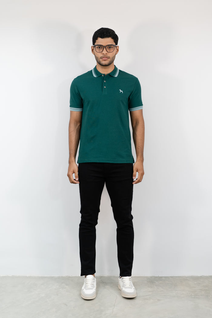 Polo Básica Verde Oscuro