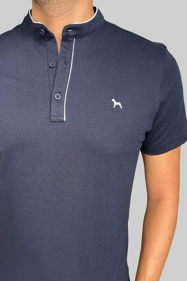 Polo Fashion Cuello Neru Azul Turquí­ (Custom Fit) - Victor