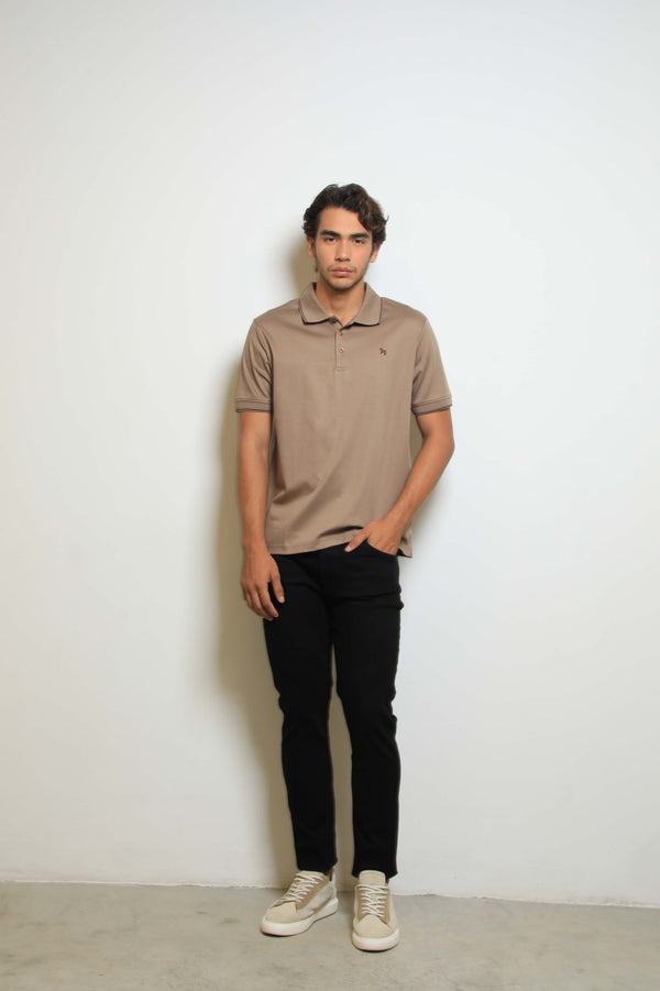 Polo Fashion Mercerizada Café/Verde