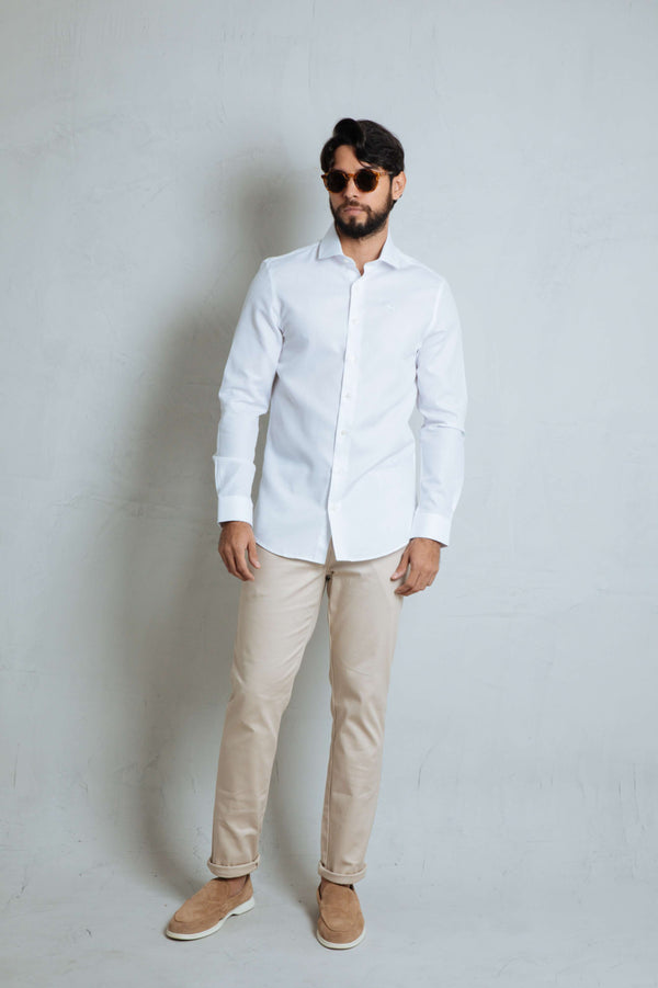 Camisa Manga Larga Blanco (Waffle)