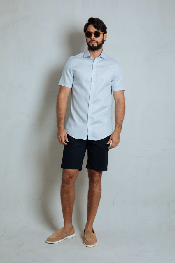 Camisa Manga Corta Baby Blue (Waffle)