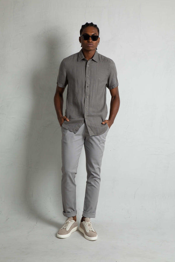 Camisa Manga Corta Verde Grisoso