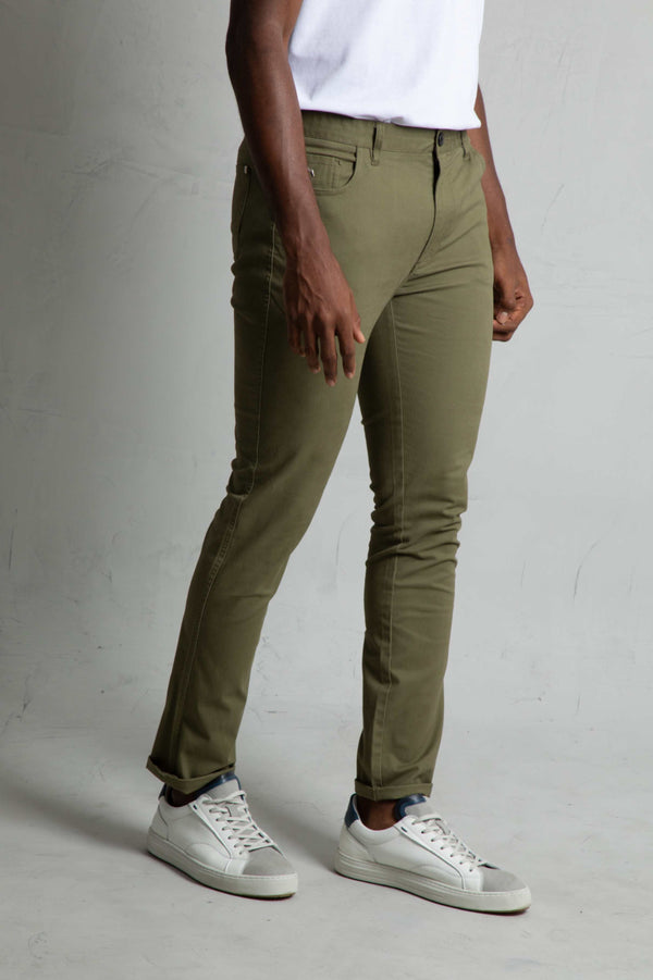 Pantalón 5 Bolsillos Verde Oliva