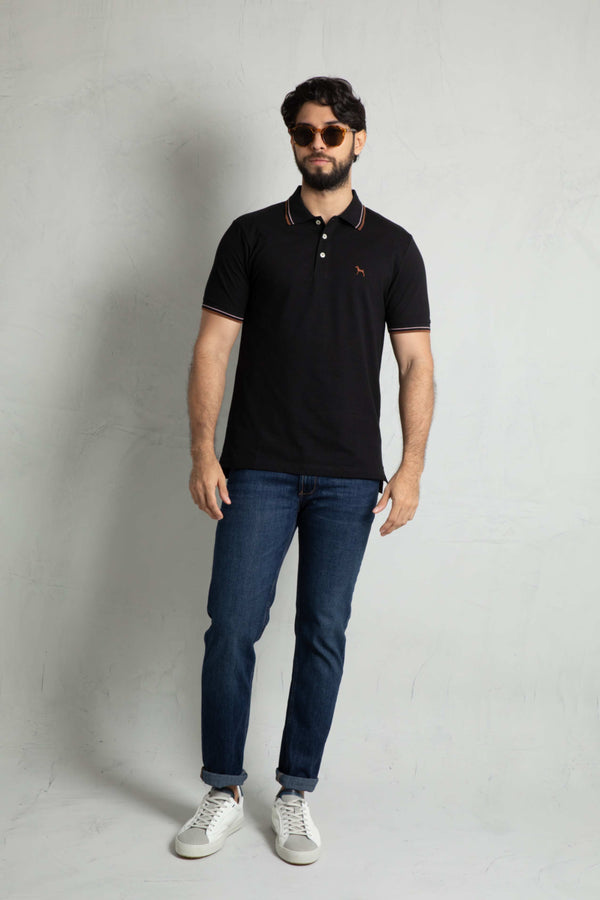 Polo Básica Negro (Custom Fit)