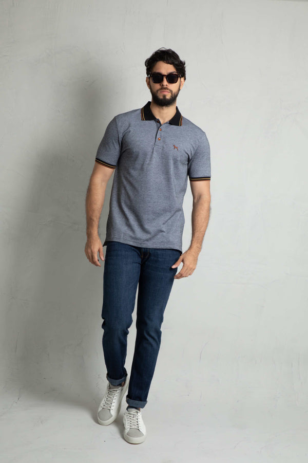 Polo Básica Denim Melange (Custom Fit)