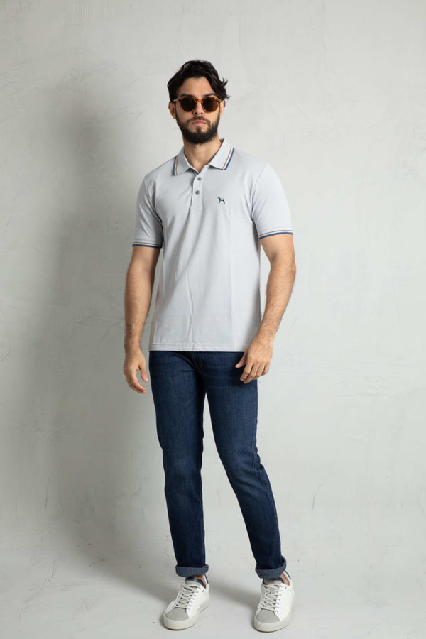 Polo Básica Gris Claro (Custom Fit)