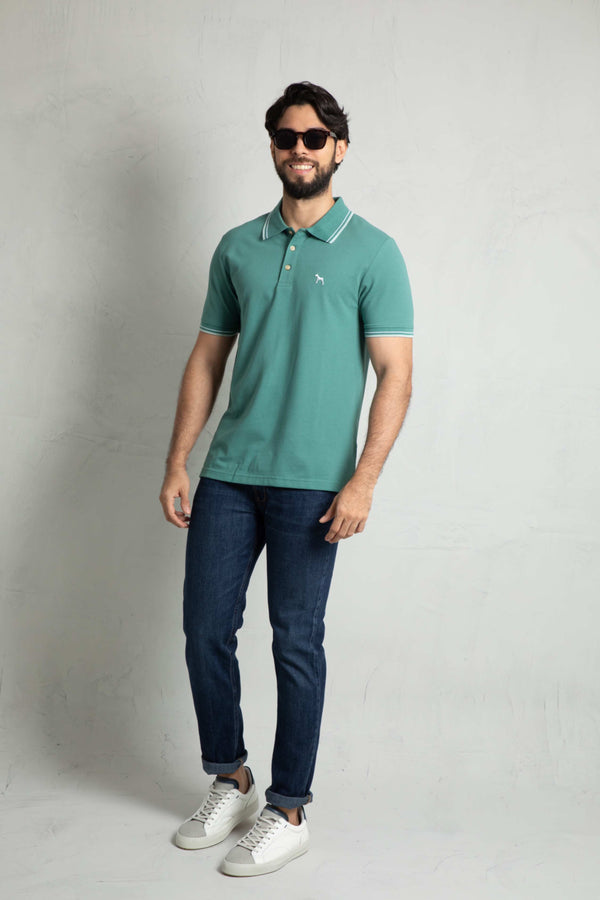 Polo Básica Verde Turquesa (Custom Fit)