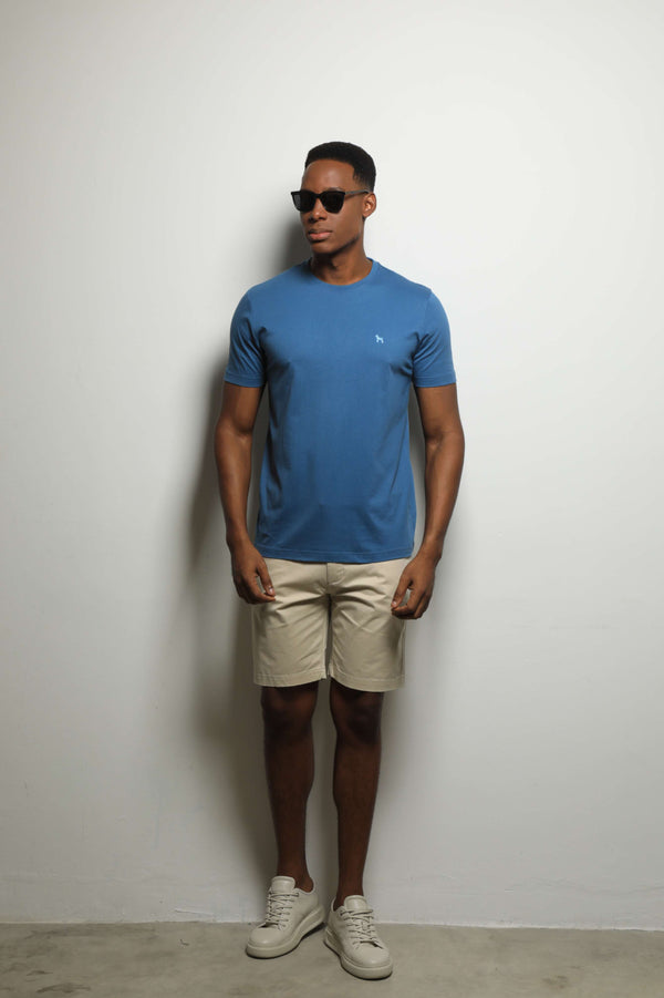 Camiseta Básica Azul Grisoso (Custom Fit)