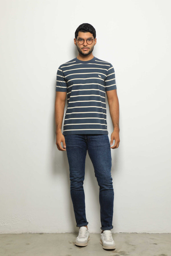 Camiseta Fashion Gris/Rayas