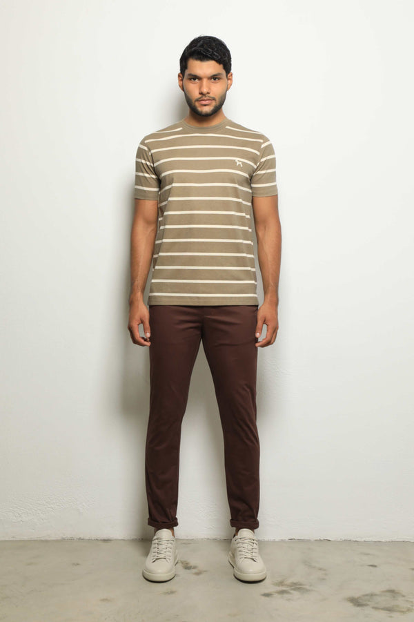 Camiseta Fashion Oliva/Rayas